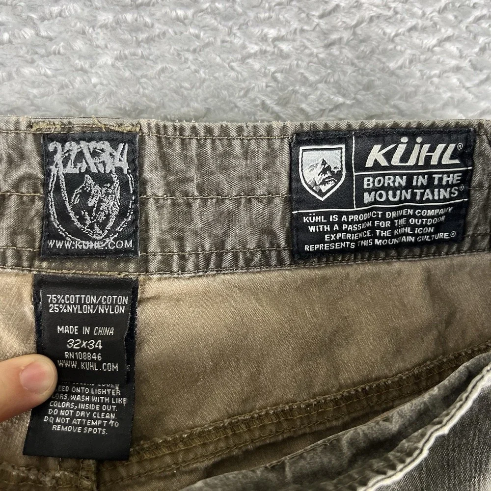 Kuhl Revolvr Vintage Patina Dye Pants Mens 32x34 Gray Hiking Outdoor Utility